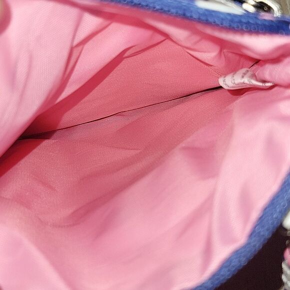 SCOUT Sally Go Lightly Blue White Pink Polka Dot Crossbody Purse Triple Zip - Picture 9 of 10